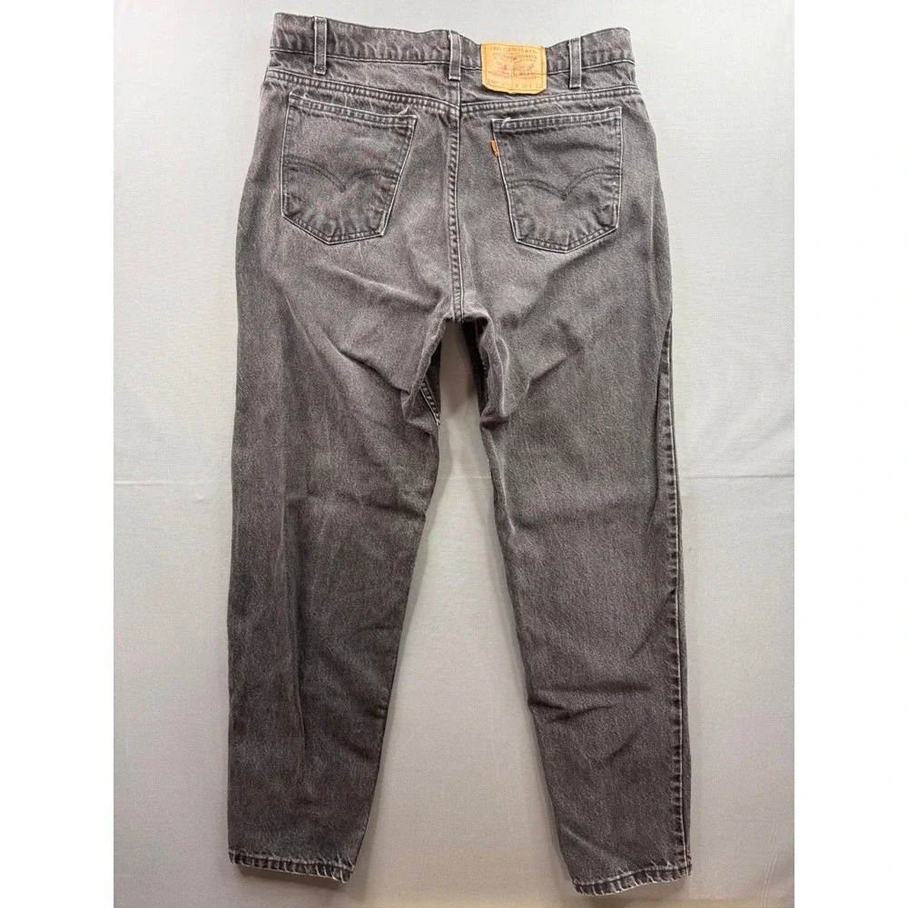 Levi's‎ 550 Relaxed Fit Tapered Leg Jeans Mens 36x32 Black Orange Tab Vintage